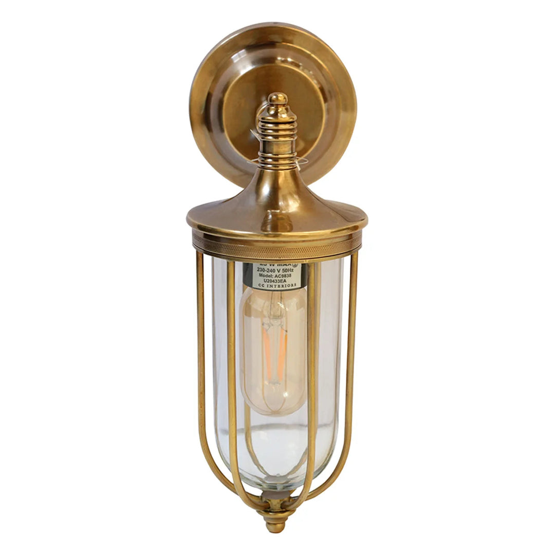 Basket Cage Wall Sconce | IP54 Outdoor | Antique Brass-Suzie Anderson Home