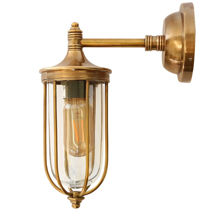 Basket Cage Wall Sconce | IP54 Outdoor | Antique Brass-Suzie Anderson Home