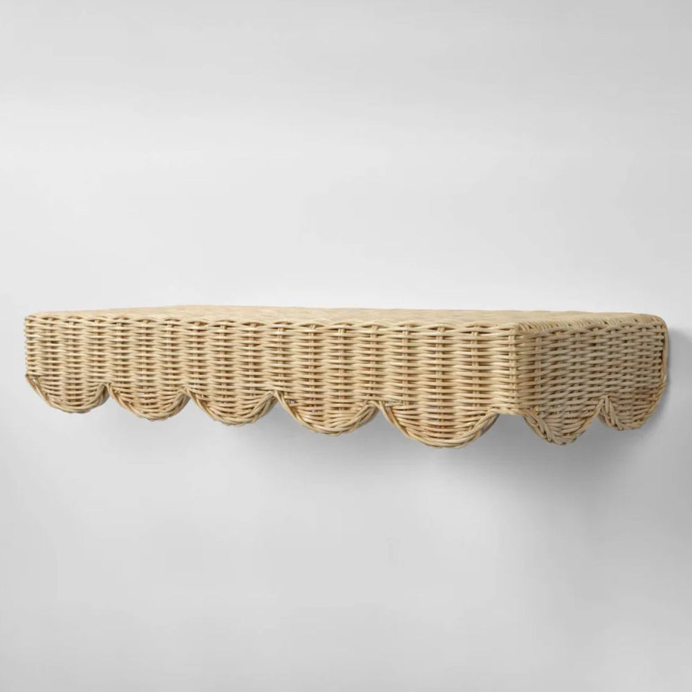 Beau Rattan Wall Shelf | 60cm | Natural-Suzie Anderson Home