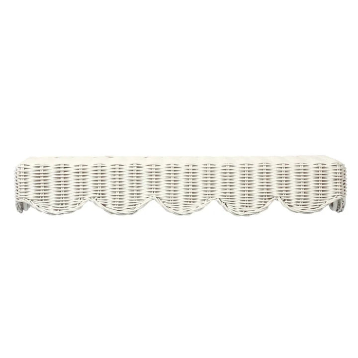 Beau Rattan Wall Shelf | 60cm | White-Suzie Anderson Home