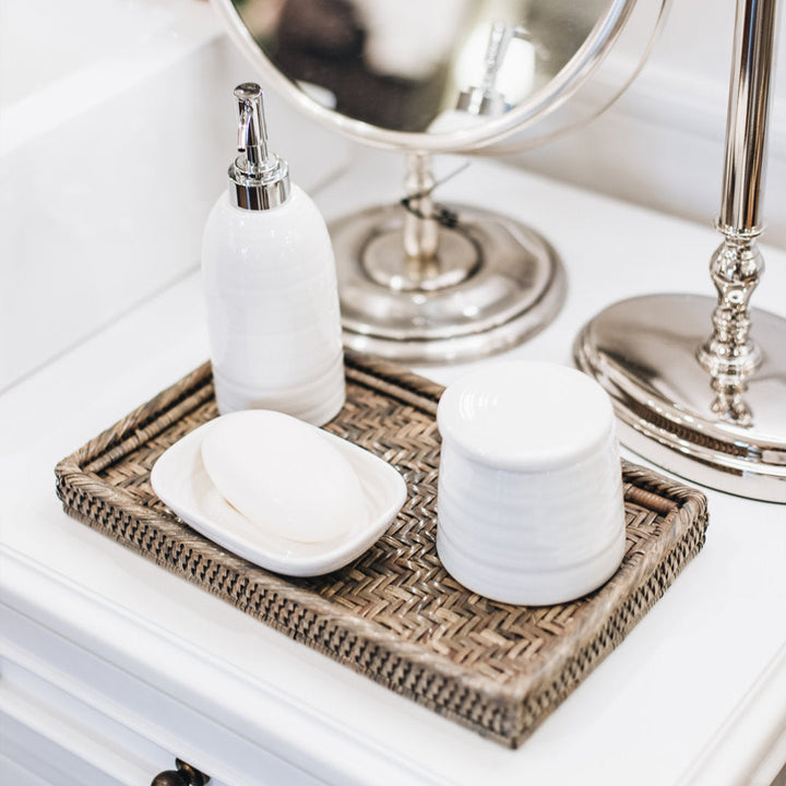 Bedside Rattan Tray | Old Grey-Suzie Anderson Home