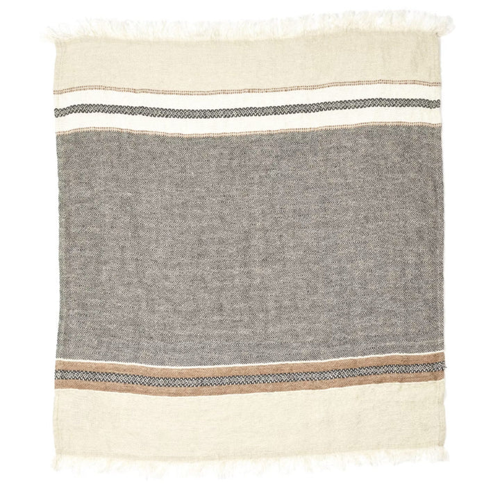 Belgian Libeco Linen Guest Towel | Beeswax Stripe