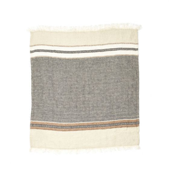 Belgian Fouta Linen Towel | Beeswax Stripe-Suzie Anderson Home