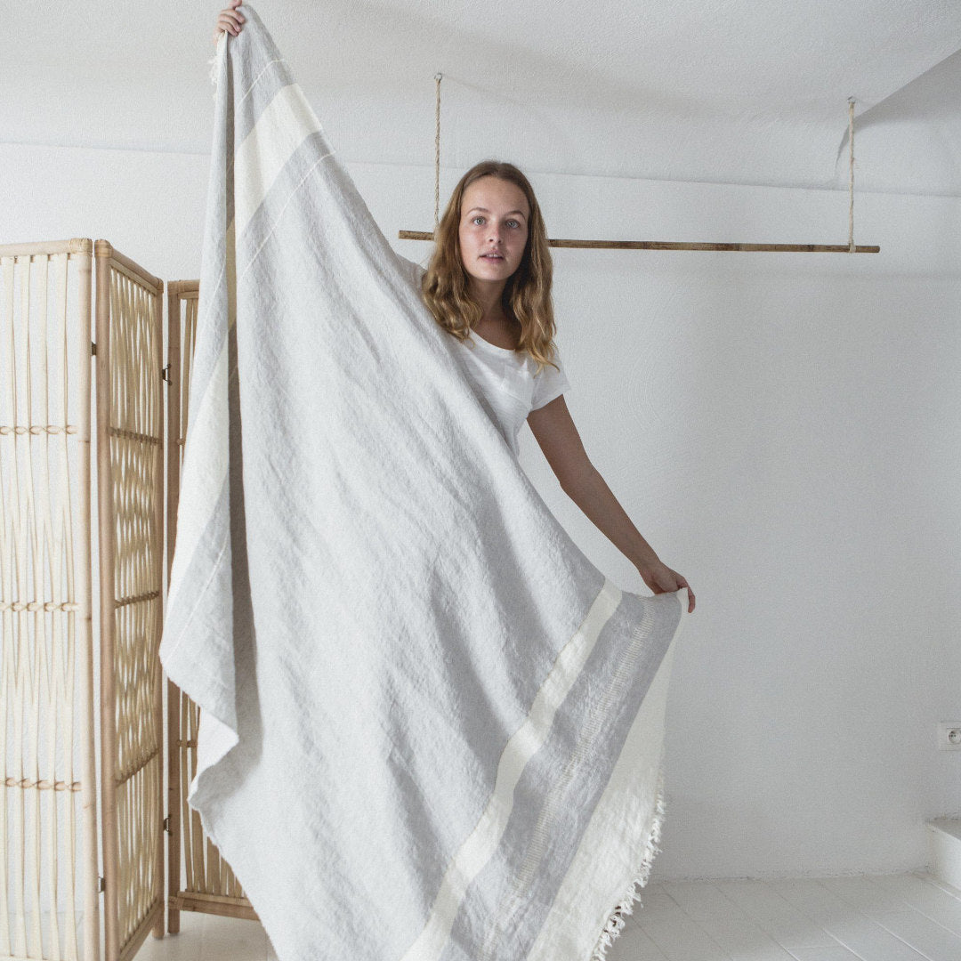 Belgian Fouta Linen Towel | Gent Stripe | 110 x 180cm | Libeco Linen-Suzie Anderson Home