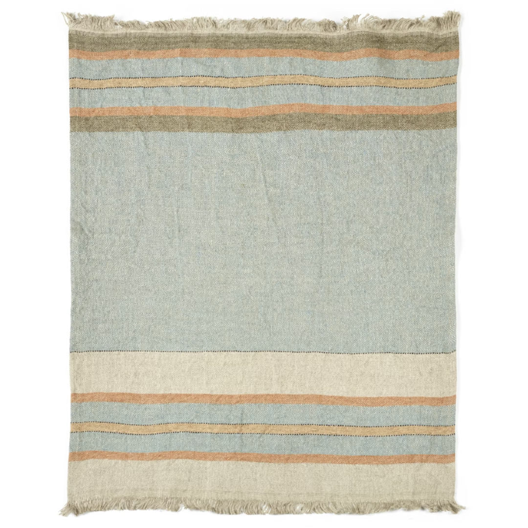 Belgian Fouta Linen Towel | Multi Stripe | 110 x 180cm | Belgian Linen-Suzie Anderson Home