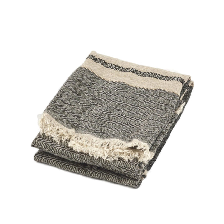 Belgian Linen Guest Towel | Tack Stripe-Suzie Anderson Home