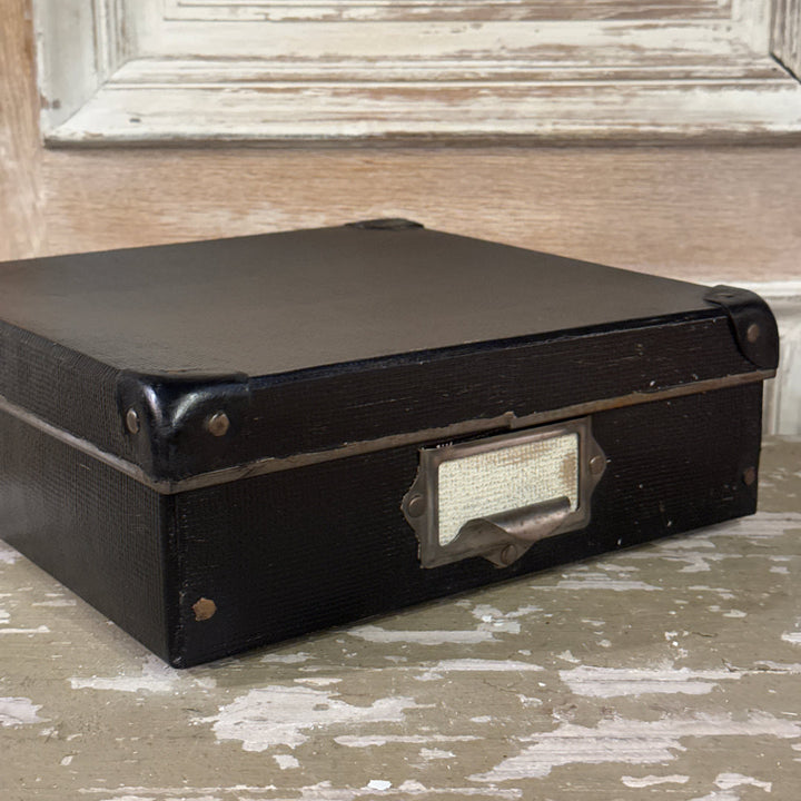 Vintage Industrial Black Document Box | Italian | Circa 1950-Suzie Anderson Home