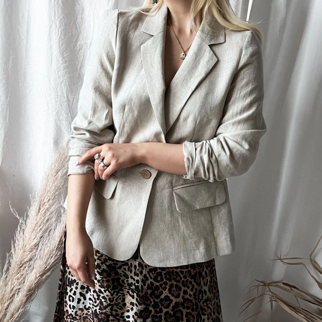 Bypias | Linen Blazer | Natural-Suzie Anderson Home