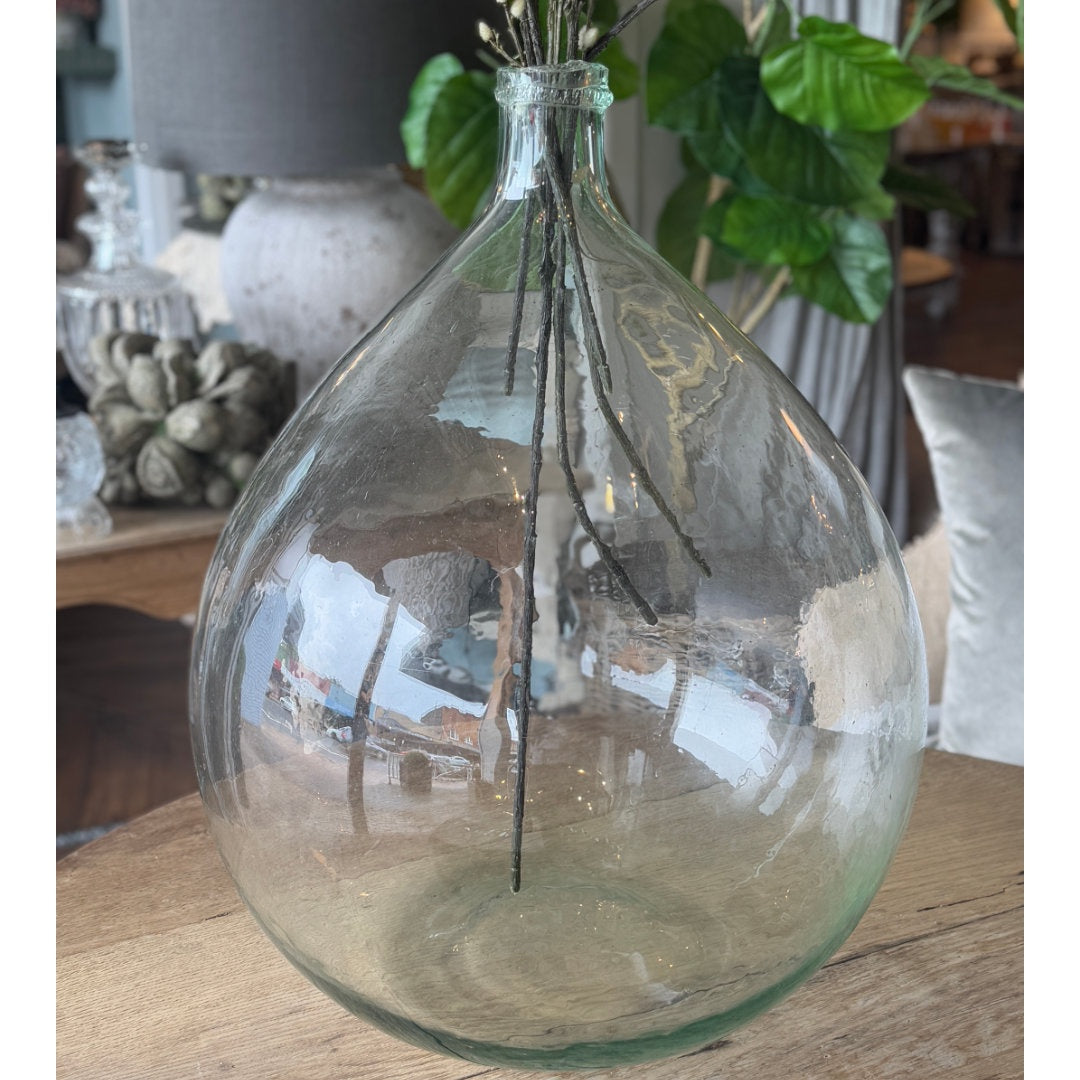 French Vintage Hand Blown Demi John Bottle | Les Puces-Suzie Anderson Home