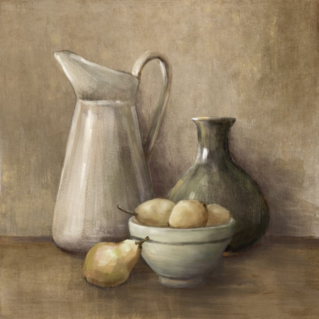 Bowl with Pears & Jug Painting | Reproduction | 40 x 40cm-Suzie Anderson Home