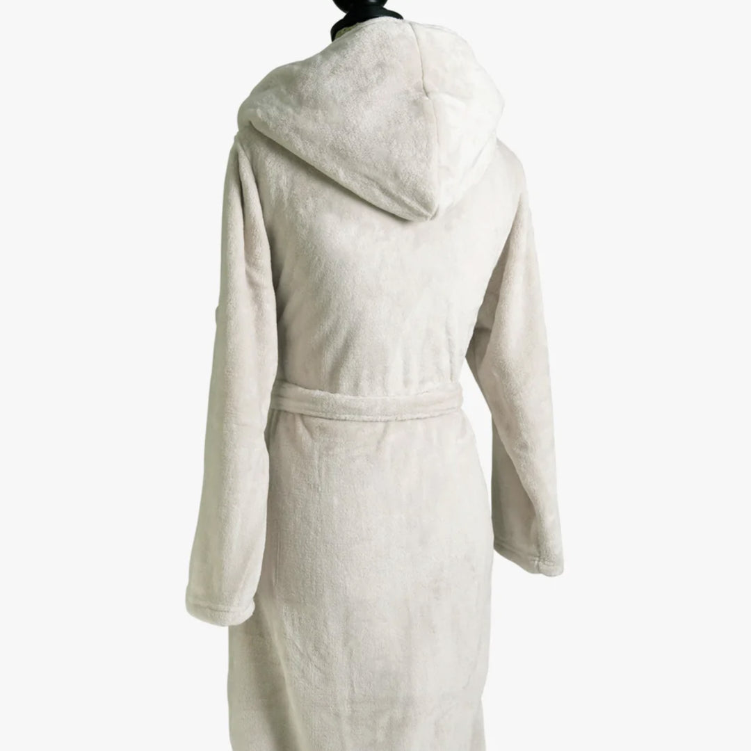 Brogo Hooded Bathrobe | Micro Mink | Sand-Suzie Anderson Home