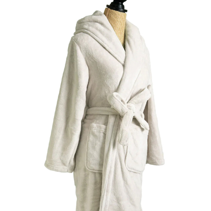 Brogo Hooded Bathrobe | Micro Mink | Sand-Suzie Anderson Home