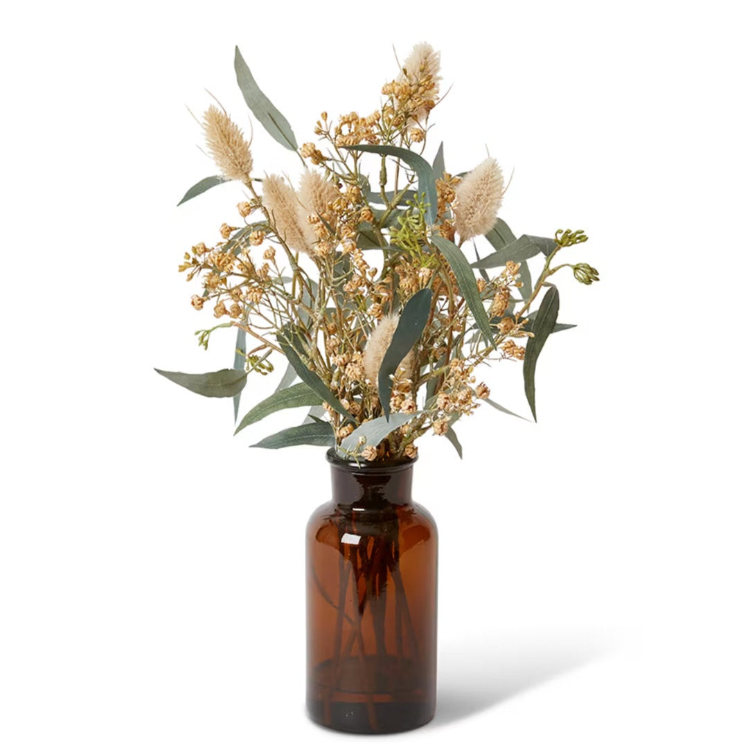 Bunny Tail Popcorn Flower Sprig | Brown Green-Suzie Anderson Home