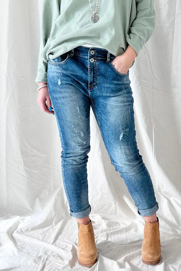 Bypias | Perfect Boyfriend Jeans | Mid Wash-Suzie Anderson Home