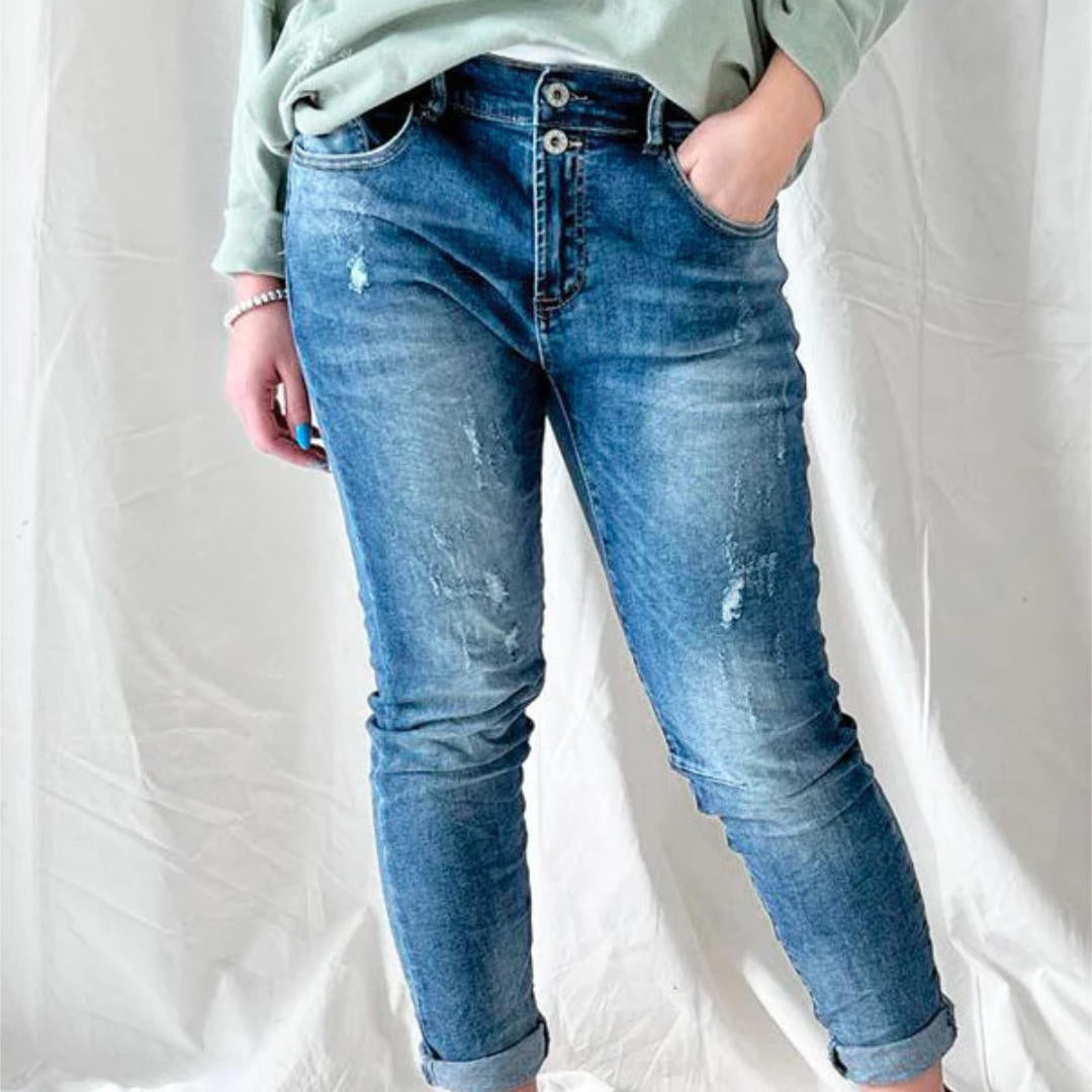 Bypias | Perfect Boyfriend Jeans | Mid Wash-Suzie Anderson Home