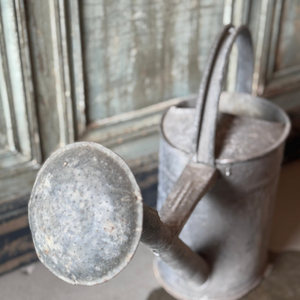 Vintage Metal Watering Can | Zinc Grey (BOWRAL)-Suzie Anderson Home