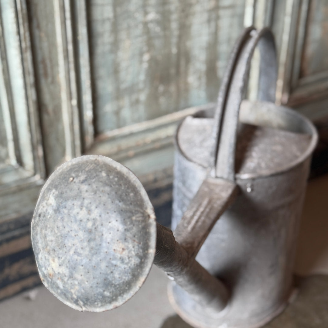 Vintage Metal Watering Can | Zinc Grey (BOWRAL)-Suzie Anderson Home