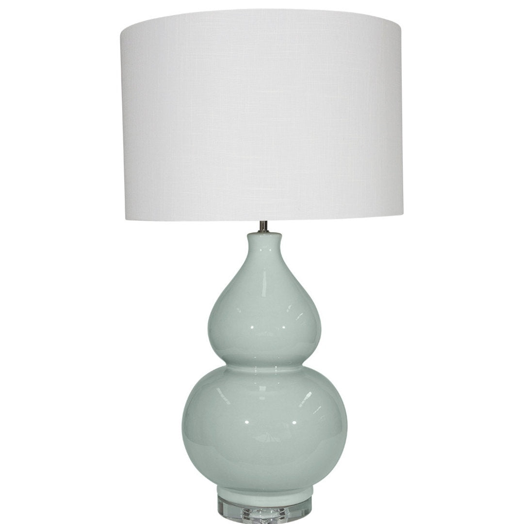 Celadon Table Lamp with Shade | H74cm x W43cm