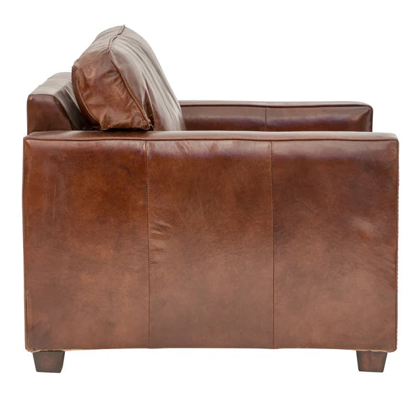 Chandler Aged Leather Armchair | Top Grain Cow Leather-Suzie Anderson Home