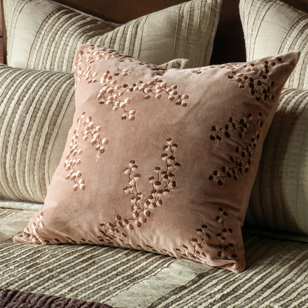 Chaya Cushion w Insert | 60x60cm | Pink Clay-Suzie Anderson Home