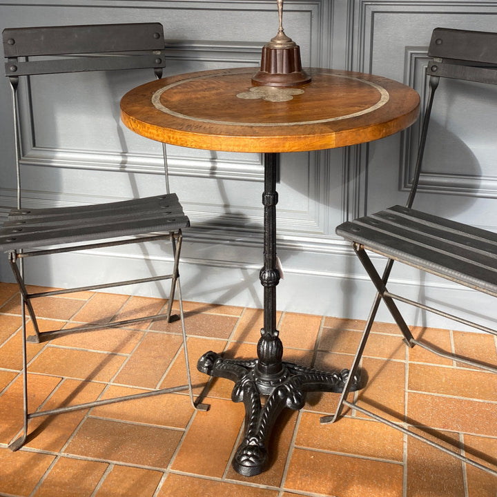 Clubbe Clover Inlay Table on Cast Iron Base | 60cmD-Suzie Anderson Home