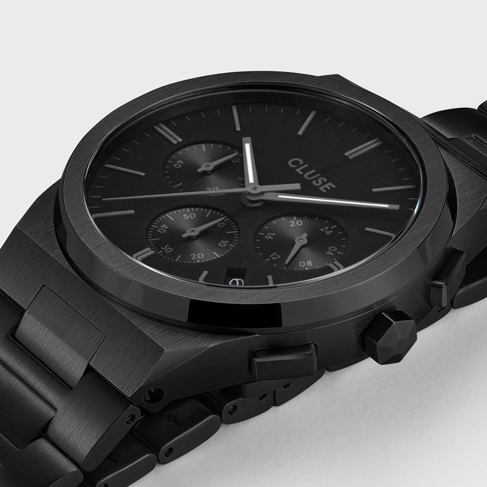 Cluse | Vigoureux Chrono Steel | Full Black-Suzie Anderson Home