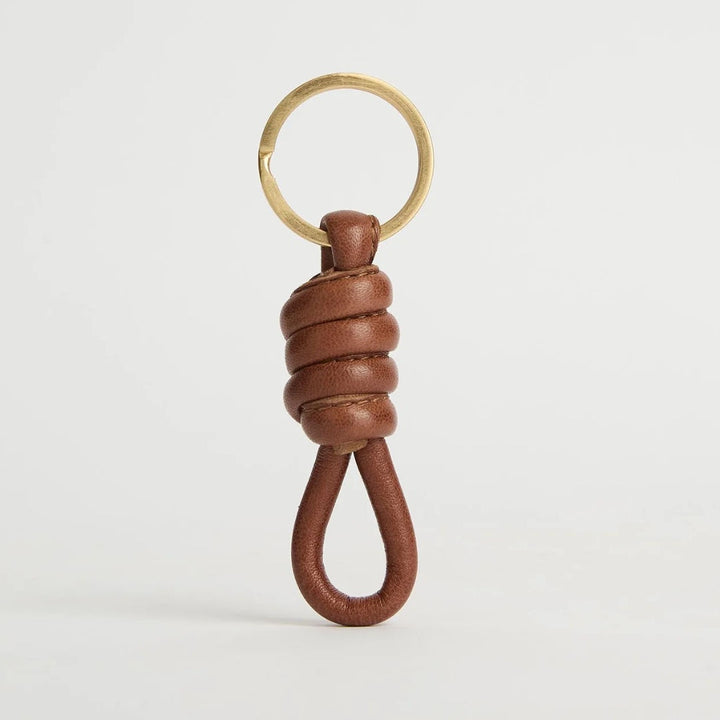 Clover Key ring | Cognac leather