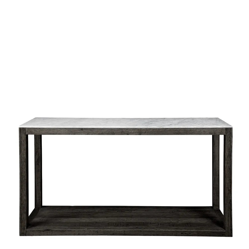 Colorado Black Painted Oak Frame Marble Top Console | W150 x D40 x H80cm-Suzie Anderson Home