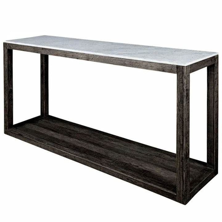 Colorado Black Painted Oak Frame Marble Top Console | W150 x D40 x H80cm-Suzie Anderson Home