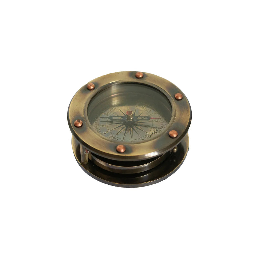 Compass with Magnifier | Two Tone Antique-Suzie Anderson Home