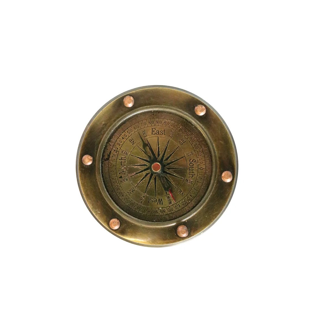 Compass with Magnifier | Two Tone Antique-Suzie Anderson Home