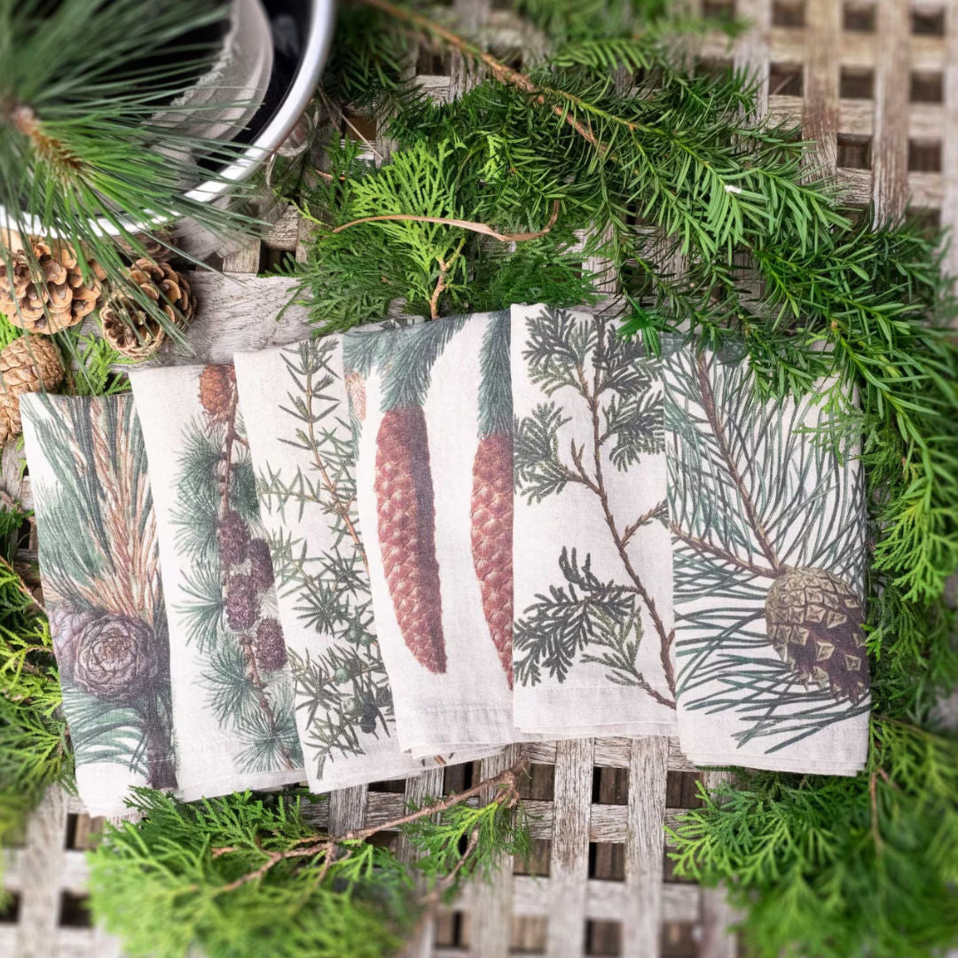 Conifer Trees | Linen Napkin | SET OF 6-Suzie Anderson Home