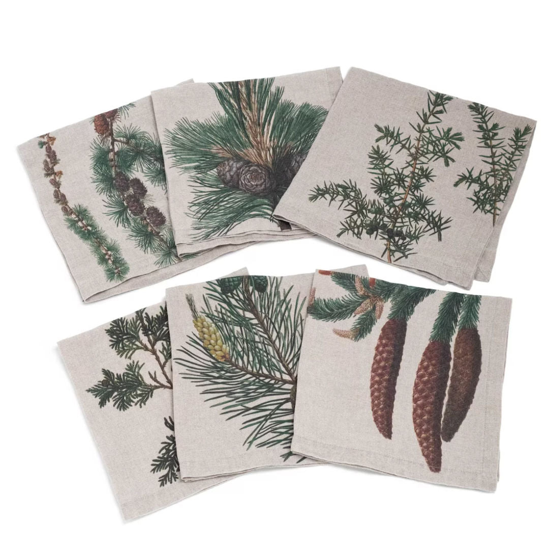 Conifer Trees | Linen Napkin | SET OF 6-Suzie Anderson Home