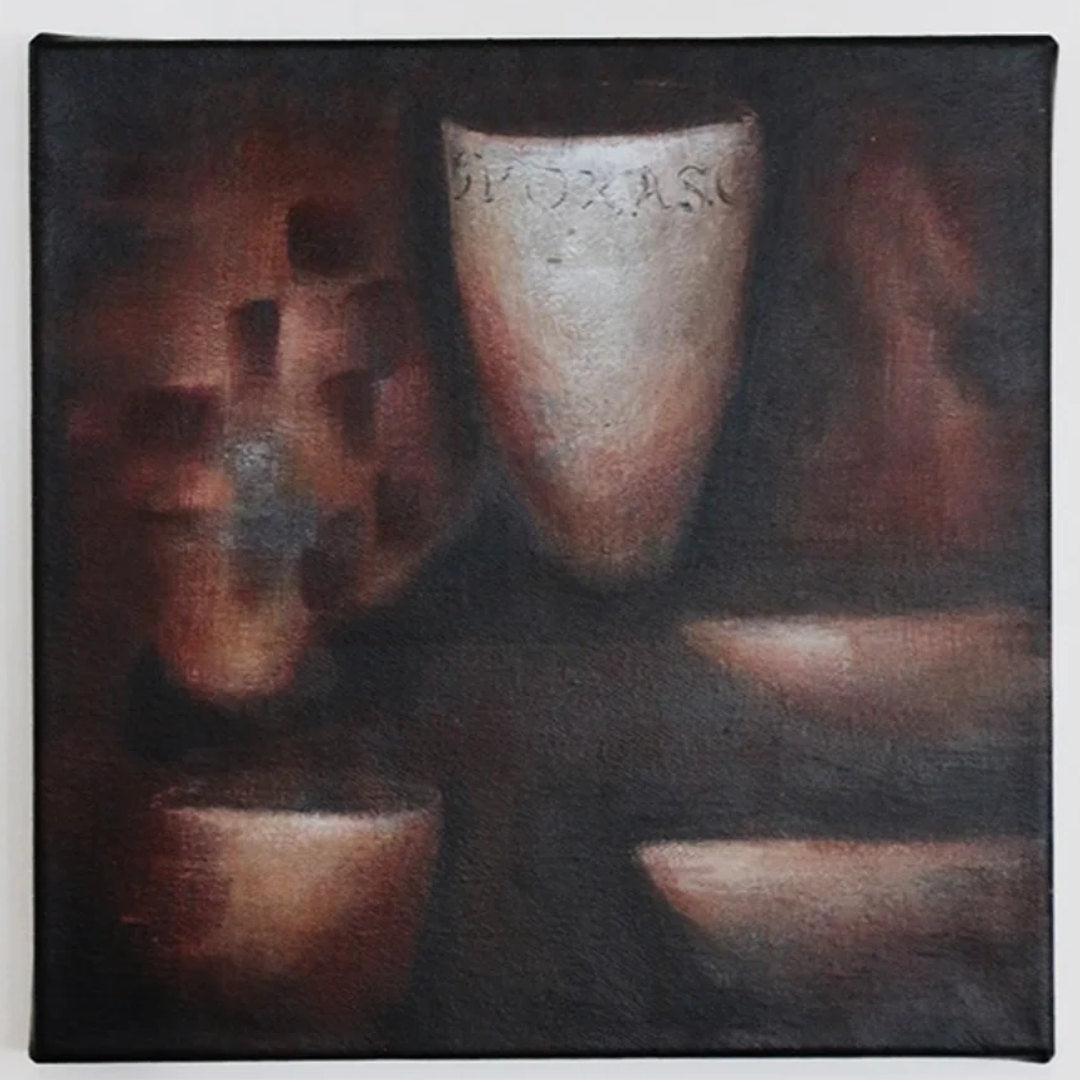 Contemplative Urn on Canvas | Four Bowls | 30cm-Suzie Anderson Home