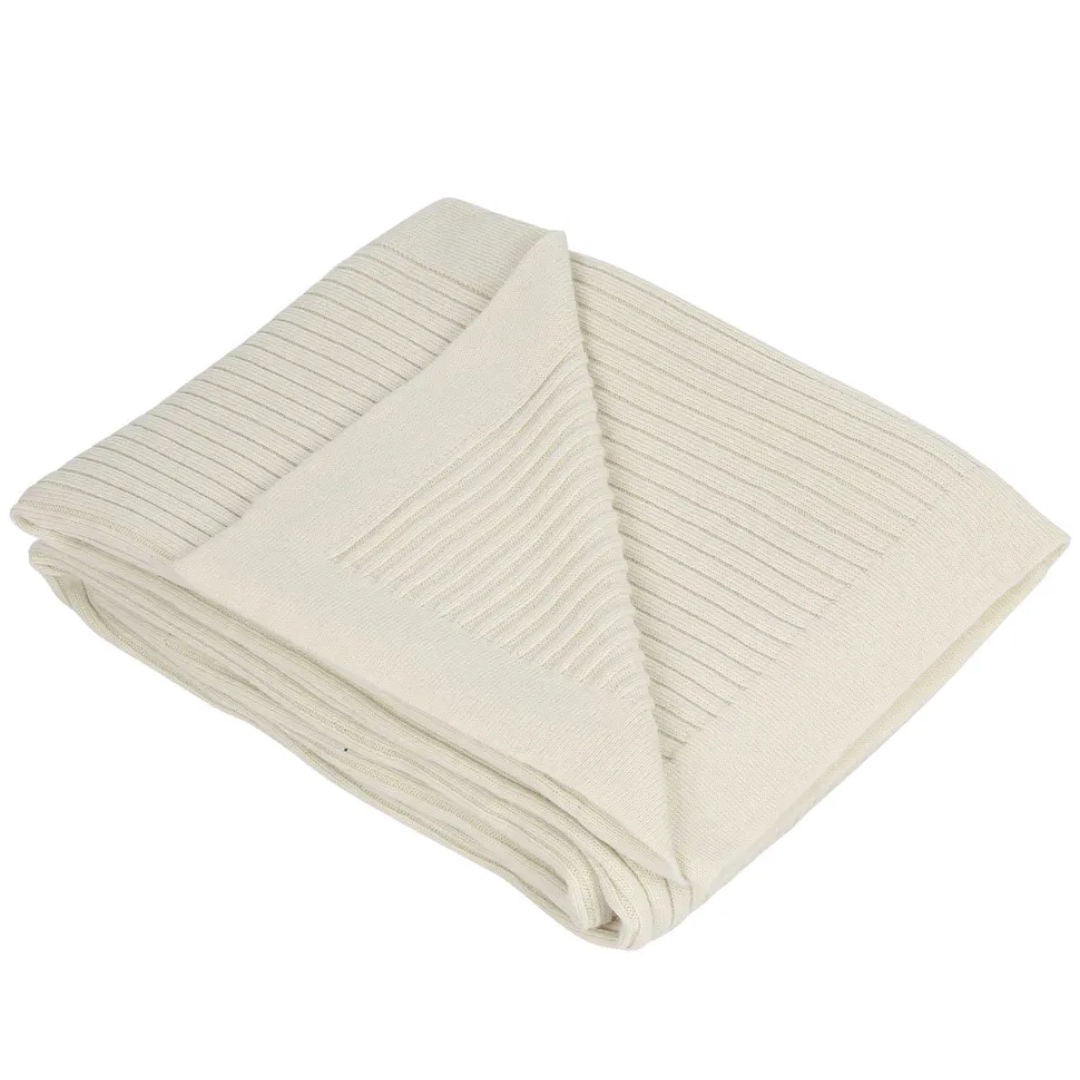 Corby Light Weight Wool Throw | Cream | 130 x 230cm-Suzie Anderson Home