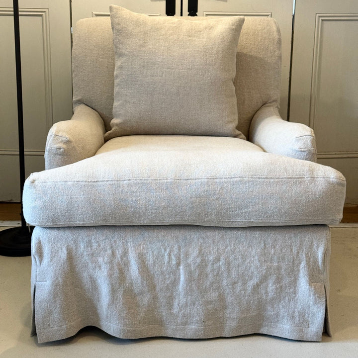 Cozette Armchair | Slip-Covered | Raffles St Tropez Natural Linen | Incl Scatter Cushion-Suzie Anderson Home