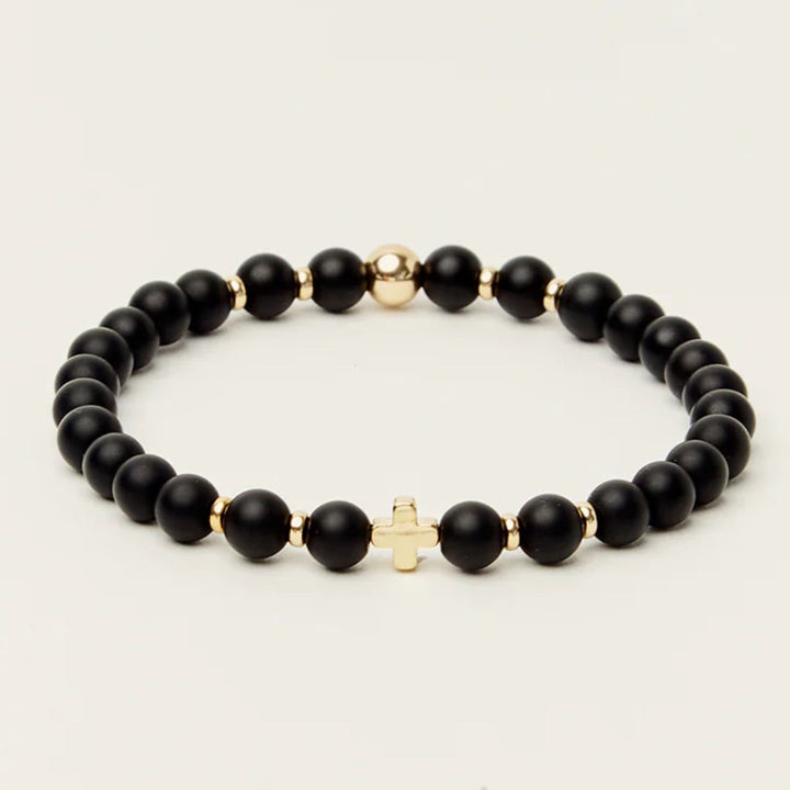 Spiritus | Sacred Strength Bracelet | Onyx w 14K Gold Plate