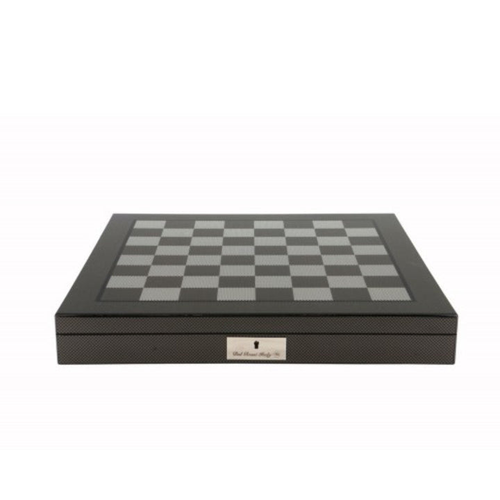 Dal Rossi Chess Set | 20" Carbon Fibre Lockable w Copper & Gunmetal Grey Pieces-Suzie Anderson Home