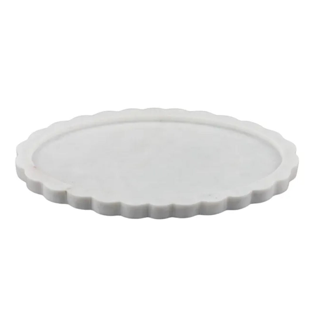 Florencia Scalloped Marble Tray