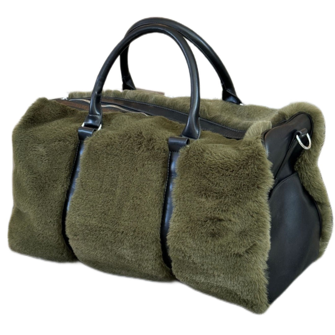 DEA | Faux Fur Overnight Bag | Olive-Suzie Anderson Home