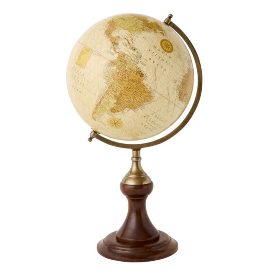 Decorative Pioneer Globe | 30cm | Ivory-Suzie Anderson Home