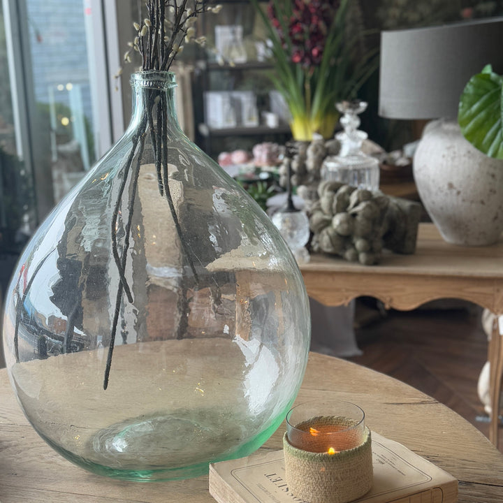 French Vintage Hand Blown Demi John Bottle | Les Puces-Suzie Anderson Home