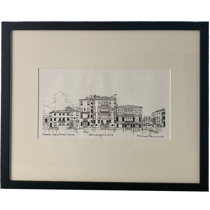 Desmond Freeman | Palazzi on Right Bank Grand Canal | A4 Signed Print-Suzie Anderson Home