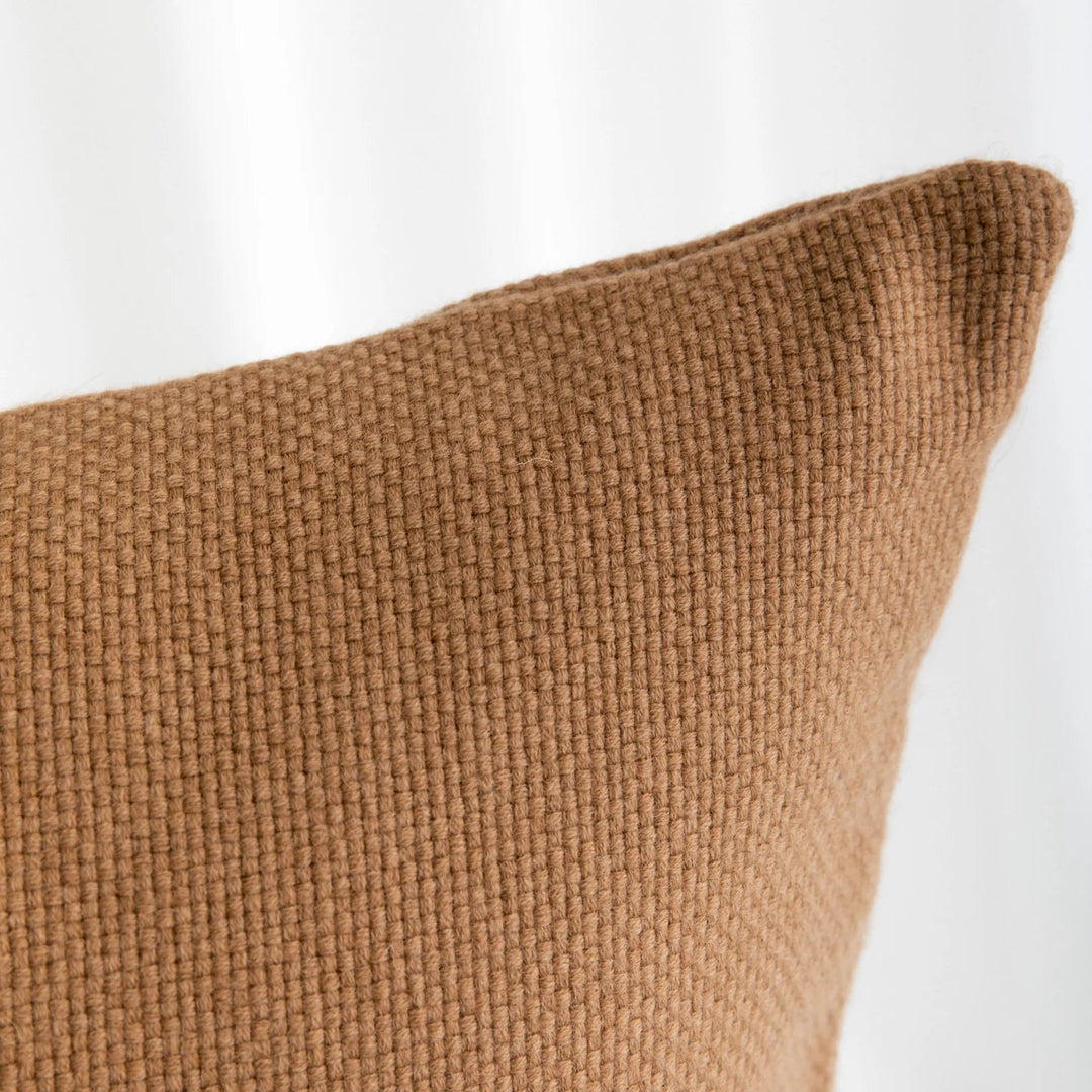 Double Hux Camel Hair Basket Weave Cushion & Insert | Camel | 55x55cm-Suzie Anderson Home