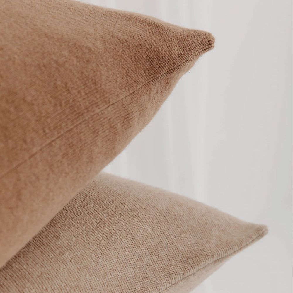 Double Hux Camel Hair Flat Weave Cushion & Insert | Camel| 55x55cm-Suzie Anderson Home