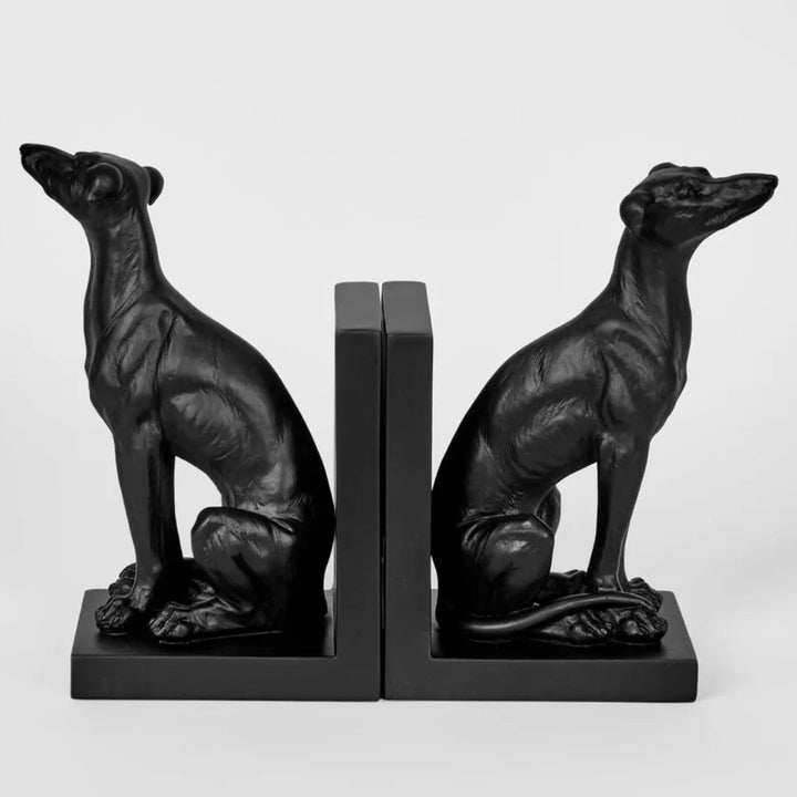 Linah Dog Bookends | Pair | Black