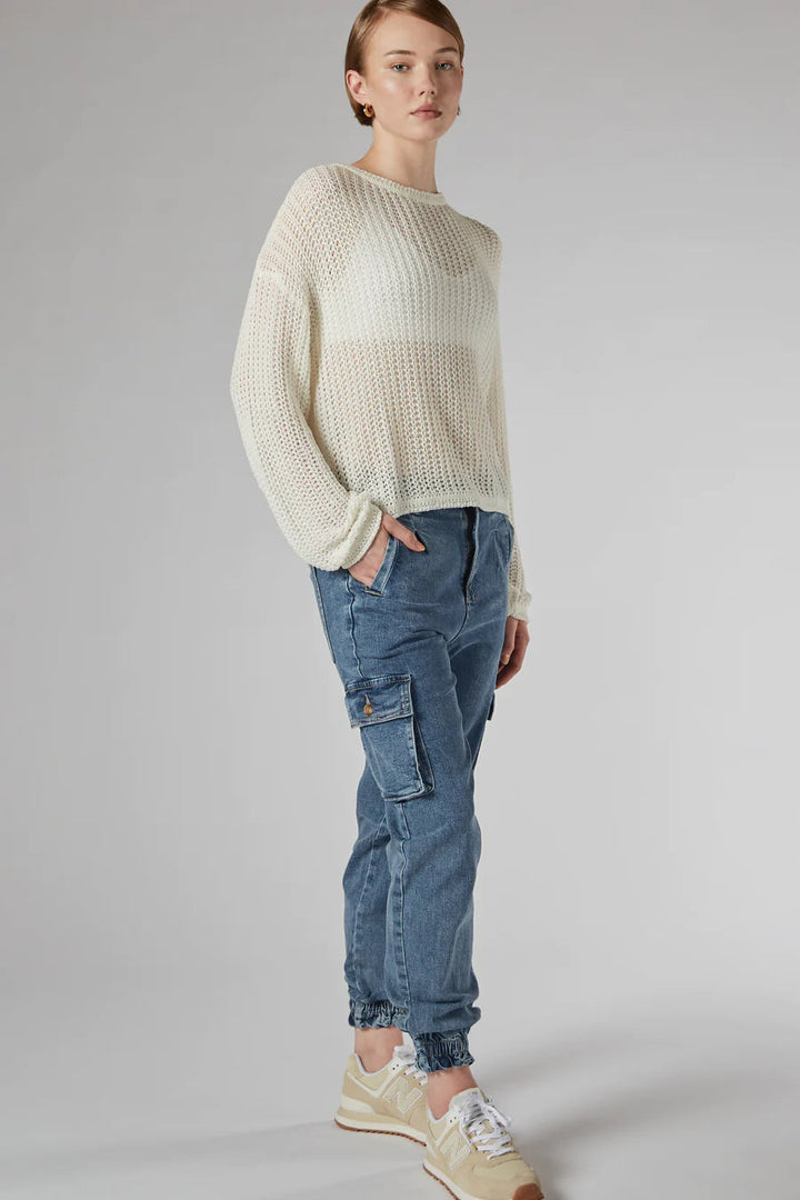 Dricoper | Amos Ivory Crochet Knit Top-Suzie Anderson Home