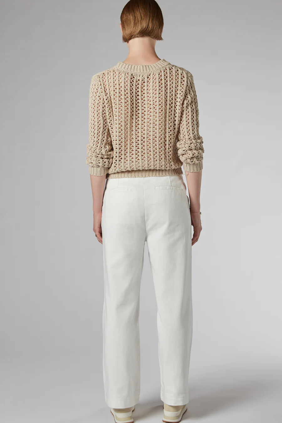 Dricoper | Keely Beige Crochet Knit Sweater-Suzie Anderson Home