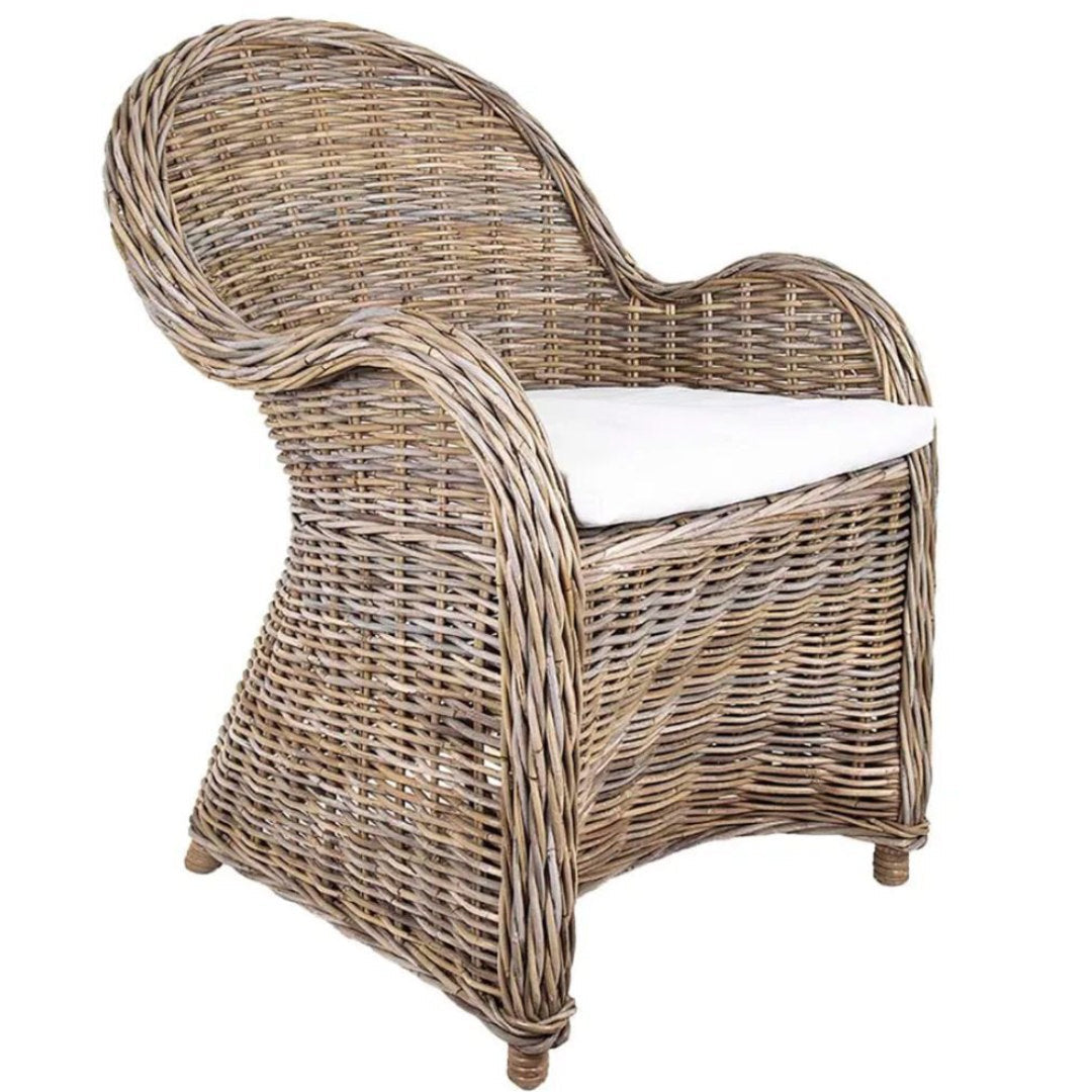 East Hampton Wicker Chair with Cushion-Suzie Anderson Home