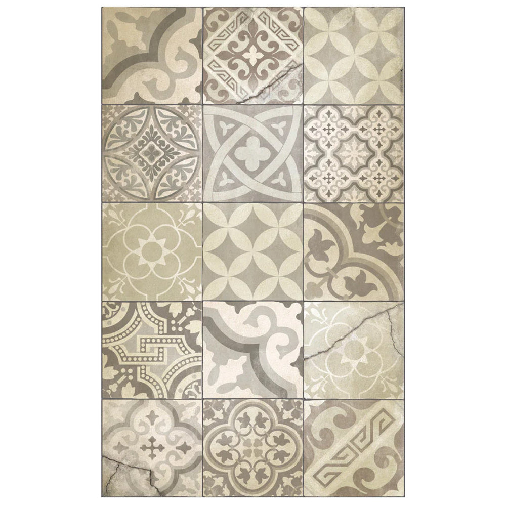 Eclectic Natural Antique Vinyl Floor Mat-Suzie Anderson Home